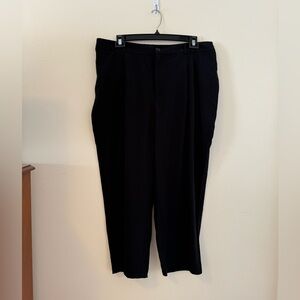 Classic Black Cropped Wide Leg Trousers
